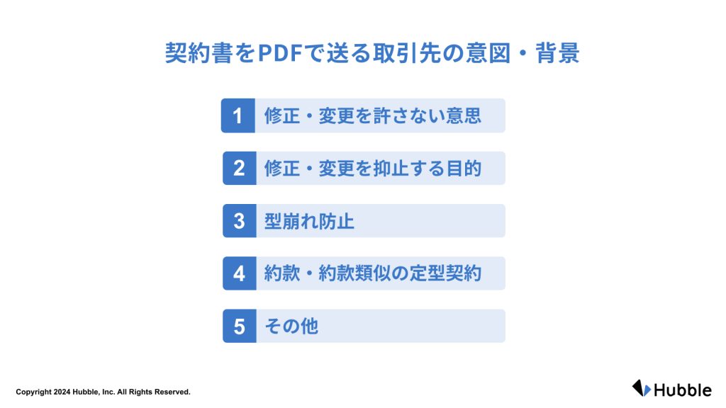 契約書ドラフトをPDFで送付する取引先の意図