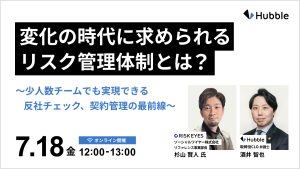 変化の時代に求められるリスク管理体制とは？〜少人数チームでも実現できる反社チェック、契約管理の最前線〜