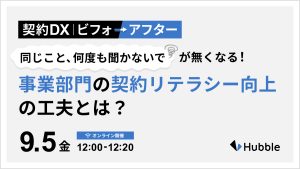 契約DXビフォーアフターFile3〜「同じこと、何度も聞かないで！」が無くなる事業部門の契約リテラシー向上の工夫とは？〜